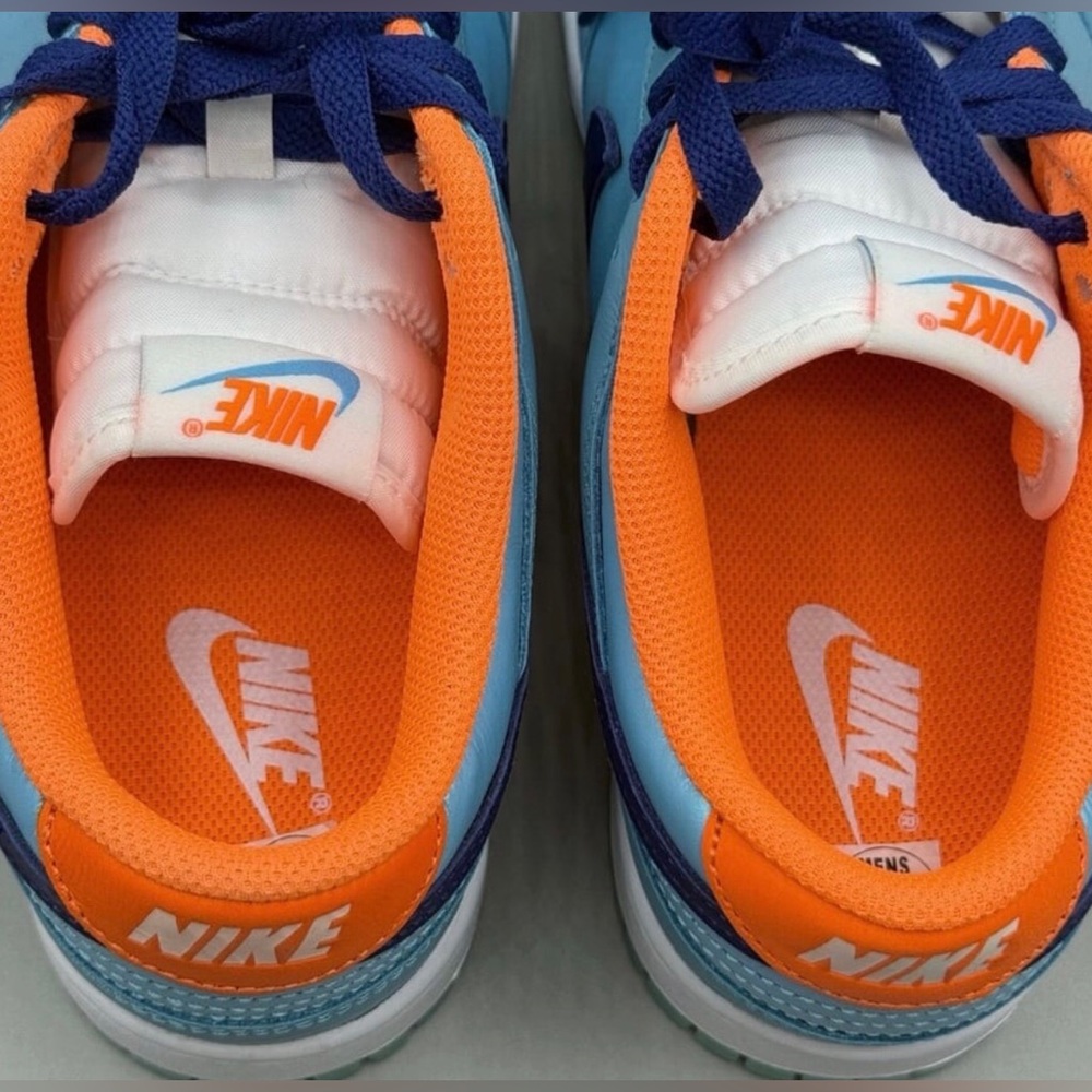 Nike Men’s Low-Top Sneakers in Turquoise and Orange - Picture 4 of 6